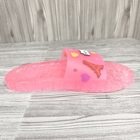 Karl Lagerfeld Paris Thea Fuchsia Pink Translucent Pool Slides-Women's Size8 NEW - Picture 11 of 16